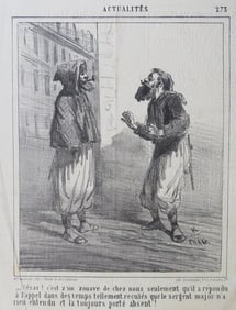 Amedee Charles de Noe, 1865 Antique Hand Lithograph, Cham, Charivari