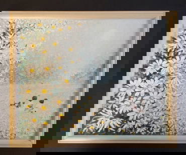 Edith Boothe, The Days of Play, 1993, Oil Painting on Canvas Board, Framed: "The Days of Play" 1993, by Edith F. Boothe, vintage impressionistic oil painting on canvas board; signed and inscribed on the back. Oil painting is 16" x 20" [c.40.7cm x 50.8cm], the painting