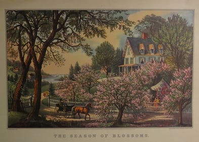 Currier & Ives, The Season of Blossoms, 1950 Wall Calendar Print