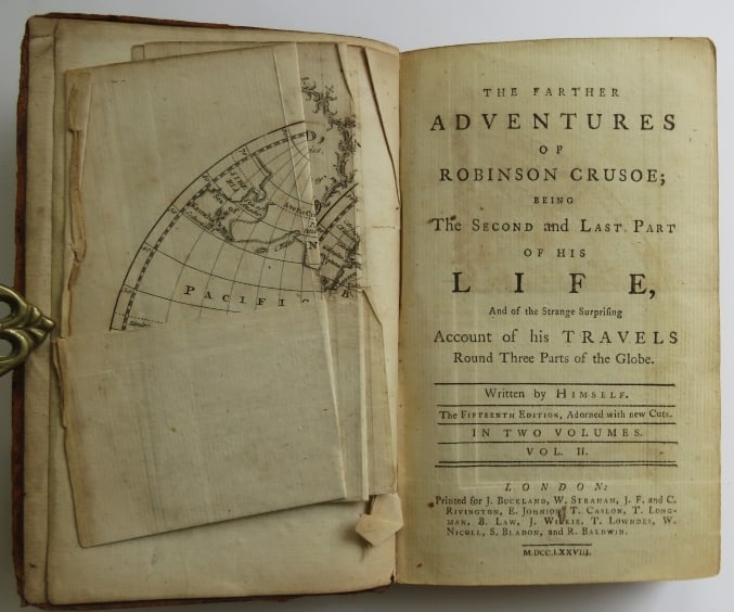 Daniel Defoe, Robinson Crusoe, 1778, Vol. 2, Map, illustrated by John Lodge (1 of 12)