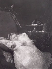 Gustave Brion, The Day of Baptism, Antique Photogravure, Goupil 1881