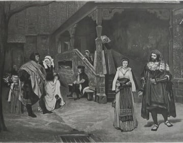James Tissot, Meeting of Faust & Marguerite, Photogravure, Goupil 1881