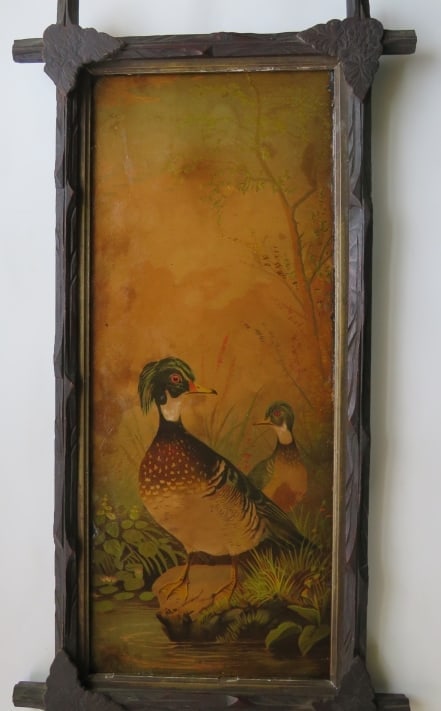 Wood Ducks, Antique Chromolithography Print 1881, Framed (1 of 13)