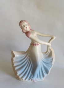 Art Deco Style Ceramic Planter, Dancing Girl, Hull Pottery, 1940s