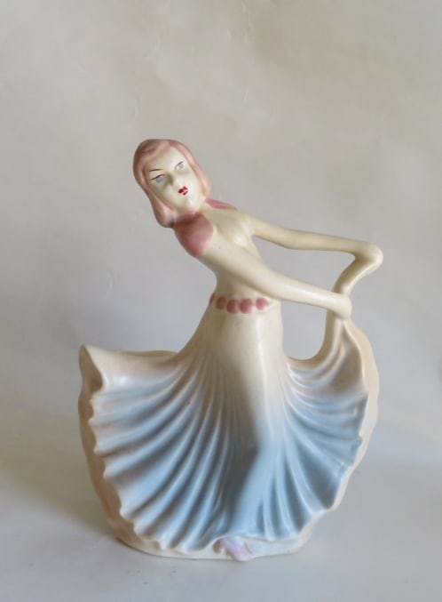 Art Deco Style Ceramic Planter, Dancing Girl, Hull Pottery, 1940s (1 of 10)