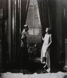 Greta Garbo & Conrad Nagel, Mysterious Lady, 1928 Large Movie Still 1, 1990s Print: Film Still 1: Greta Garbo and Conrad Nagel in a movie "The Mysterious Lady" (1928). High quality commercial lithographic print, 1990s, the surface is varnished, large format; c.9.1/2" x 11" [24cm x 28
