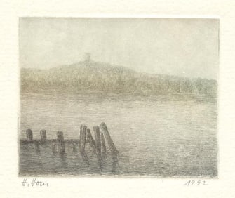 Harry Horn, Mecklenburg Lakeland, German Etching 1992 Signed