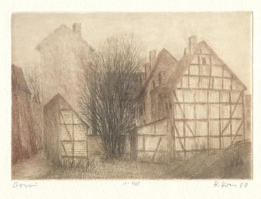 Harry Horn, Bernau by Berlin, German Etching Limited Edition 1990 Signed