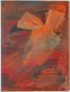 At the Sunset, Acrylic Painting on Canvas, Signed, 2000s, Post-Modern: "At the Sunset", by Vadim Moroz, larger format post-modern abstract acrylic painting on stretched canvas, signed on the back side, early 2000s. The painting is c.24" x 18" [c.61cm x 45.7cm];