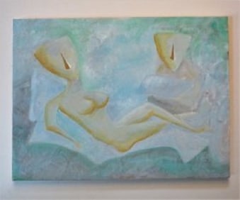 Olympia, Post-Modern Acrylic Painting on Canvas, Signed, 2010
