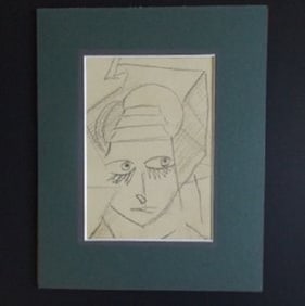 Friedrich Jordan, A Girl, Germany, Pencil Drawing on Paper, 1960s