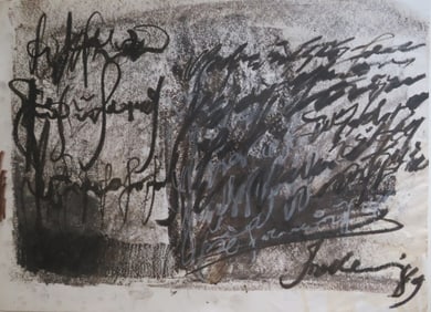 Georgi Alexi-Meschischwili, Untitled, Sepia & Pastel on Paper, Signed 1989