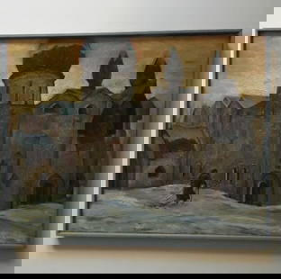 Joseph Kiblitsky, Morning Hour / Old Russia, Oil Painting on Canvas, Signed, 1963, Framed: "Morning Hour / Old Russia", by Joseph Kiblitsky, Impressionist oil painting on canvas, signed in Russian "I.K." dated "63g"; one of his early artworks. COA and Provenance are included. The painting i