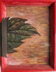Energy or The Leaf, Vintage Oil Painting on Canvas, Signed, Framed