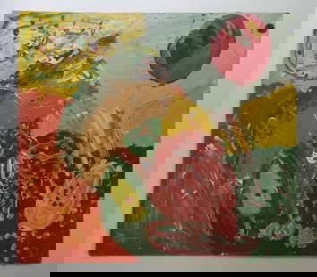 Abstract Composition, Vintage Acrylic Painting on Board, 1980s: "Abstract Composition" acrylic painting on cardboard, unsigned, 1980s, unframed. The painting is c.24.1/8" x 21.3/4" [c.61.4cm x 55.4cm] very good condition. The artwork will be shipped unframed Rates