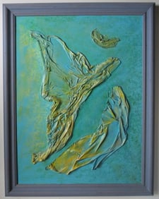 The Annunciation, Painting on Canvas, Mixed Media, Signed, 2012, Framed