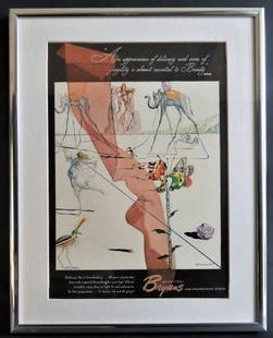 Salvador Dali, An Appearance of Delicacy, Original 1947 Litho, Ltd. Ed., Framed: "An Appearance of Delicacy" [from the Silk Stockings Series], by Salvador Dali (1904-1989), an authentic lithography from the "The New Yorker, June 7, 1947", limited edition which was published in thi