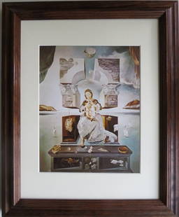 Salvador Dali, Madonna of Port Lligat, Litho Art Print 1979, Framed: "The Madonna of Port Lligat" by Salvador DalÃ, 1950, vintage lithographic print, Taschen 1979 after the original oil painting located at the Fukuoka Art Museum in Japan. Lithographic print in picture