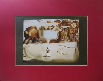 Salvador Dali, Apparition of Face & Fruit Dish on a Beach, Litho Art Print 1950s, Mat