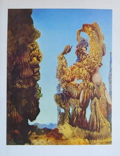 Max Ernst, Mythological Woman, Litho Art Print 1975: "Mythological Woman" by Max Ernst, 1940, vintage lithographic print from the portfolio published by Melzer, Darmstadt, Germany, 1975, after the original oil painting located at the Menil Collection,