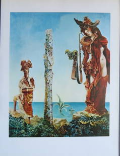 Max Ernst, Napoleon in the Wilderness, Litho Art Print 1975: "Napoleon in the Wilderness" by Max Ernst, 1941, vintage lithographic print from the portfolio published by Melzer, Darmstadt, Germany, 1975, after the original oil painting located in the collection