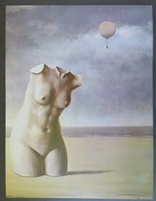 Rene Magritte, When the Hour Strikes, Vintage Litho Print, 1985