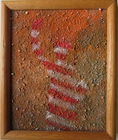 Standing Straight, Sept.-Oct. 2001, Mixed Media on Canvas, Signed 2001, Framed