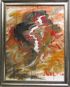 Victor Moreau, Movement 22, Acrylic Painting on Paper, 1990s, Framed