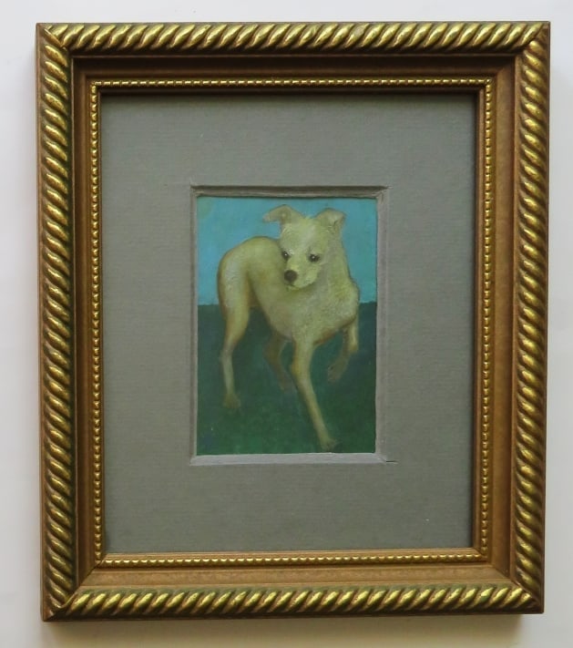 Victor Moreau, Dog Chihuahua, Acrylic Painting on Board, 1990s, Framed (1 of 6)