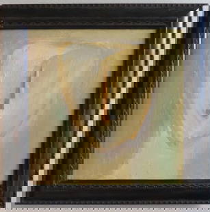Cycladic Francisca, Abstract Acrylic Painting on Canvas, Signed, 2000s, Framed: "Cycladic Francisca", by Vadim Moroz, abstract acrylic painting on stretched canvas, signed, 2000s, in plastic frame. The painting is 10" x 10" [25.3cm]; framed 12.3/4" x 12.3/4" [32.4cm], very good c