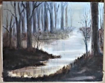 C. M. Hawley, The Swamp, Oil Painting on Canvas, signed, 1979