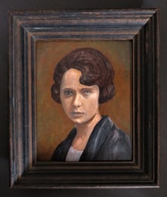 Portrait of Margaret Mitchell, Oil Painting on Board, Framed, 1990s