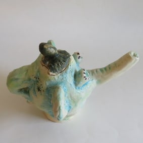 Lewis & Luise Teapot, Elephant Sculpture, Surreal Art Pottery, 2000s