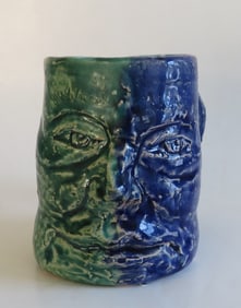 Ronny Cup, Mug Sculpture, Victor Moreau, Surreal Art Pottery, Majolica