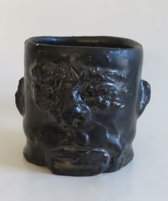Dave Cup, Mug Sculpture, Victor Moreau, Surreal Art Pottery, Majolica