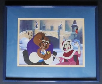 Walt Disney, Beauty and the Beast, 1990s, Ltd Ed. Art Litho, Framed, COA