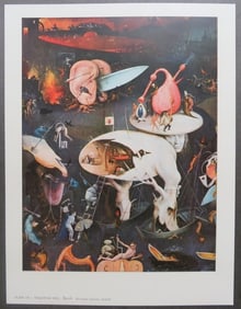 Hieronymus Bosch, Detail from Hell, Litho Art Print 1950s