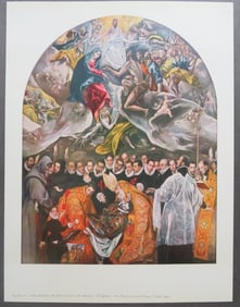 El Greco, Burial of the Count of Orgaz, Litho Art Print 1950s