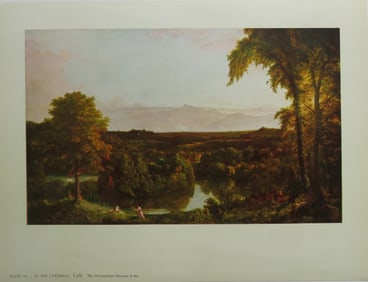 Thomas Cole, In The Catskills, Litho Art Print 1950s