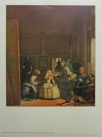 Diego Velazquez, The Maids of Honor, Litho Art Print 1950s
