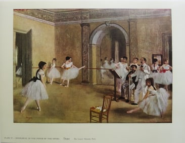 Edgar Degas, Rehearsal in the Foyer of the Opera, Litho Art Print 1950s