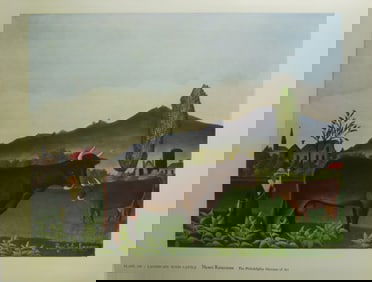 Henri Rousseau, Landscape with Cattle, Litho Art Print 1950s