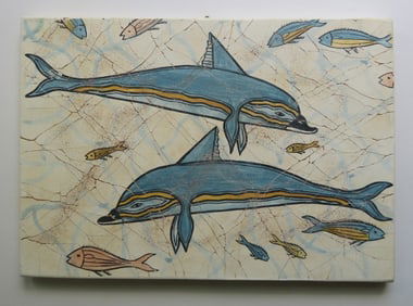 The Dolphins Fresco of The Knossos Palace, Queens' Megaron, Crete, Facsimile Ltd. Ed.