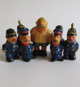 Lot 7 German Miniature Figurines, Prussian Policemen & Paul, 1980s