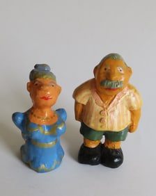 Lot 2 German Miniature Figurines, Prussian Lady & Paul, 1980s