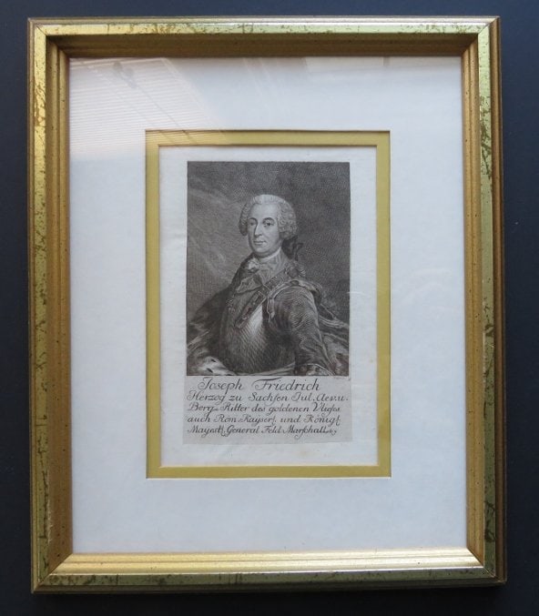 Joseph, Duke of Saxe, General Feldmarschall 1750s engraved by Fritzsch Framed (1 of 10)