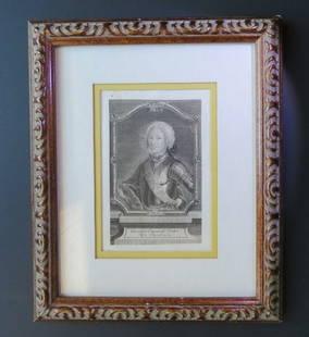 Carlo Emanuele III, King of Sardinia, 1730 Engraving by Busch, Framed: Carlo Emanuele III, King of Sardinia, genuine antique copper engraved portrait by Georg Paul Busch, c.1730-1756. Portrait of half-length, facing front, wearing armor; within a frame, upon a plinth, La