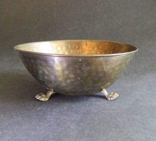 Antique - Vntage Tibetan, North India 3-Footed Brass Bowl