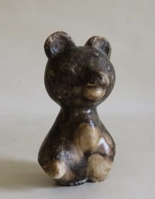 Bear Stone Figurine, Hand Carved Stone, Siberia, Russia, 1980s