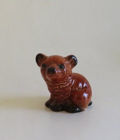 German Bear Cub Figurine, Hand Painted Porcelain, Goebel, Marked, 1980s